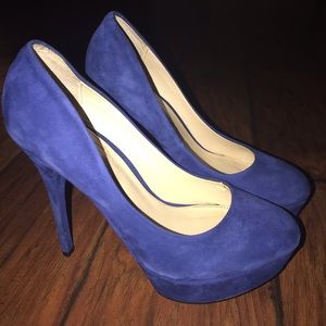 Blue suede platforms Aldo